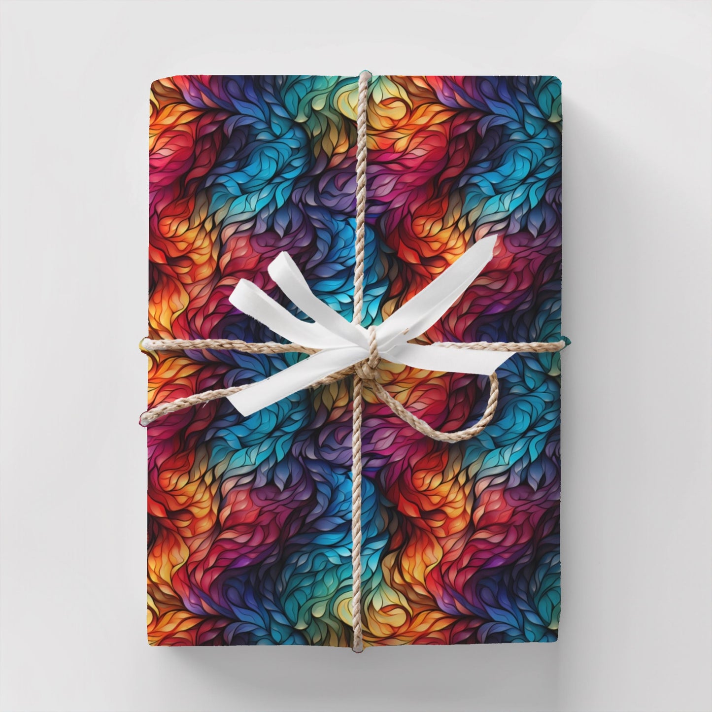 Rainbow Swirl Wrapping Paper – Bold Abstract Gift Wrap, Vivid Colorful Design, Satin or Matte Finish