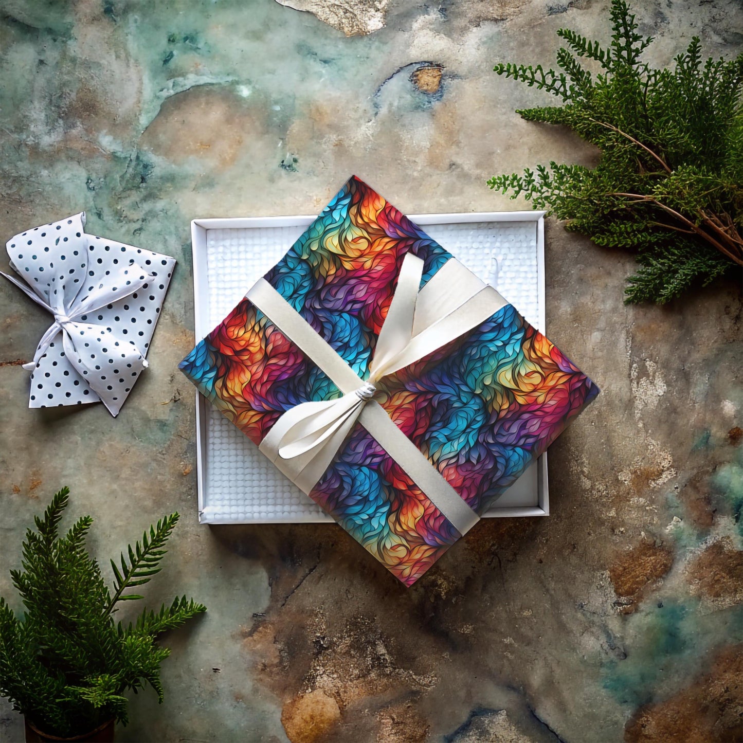 Rainbow Swirl Wrapping Paper – Bold Abstract Gift Wrap, Vivid Colorful Design, Satin or Matte Finish