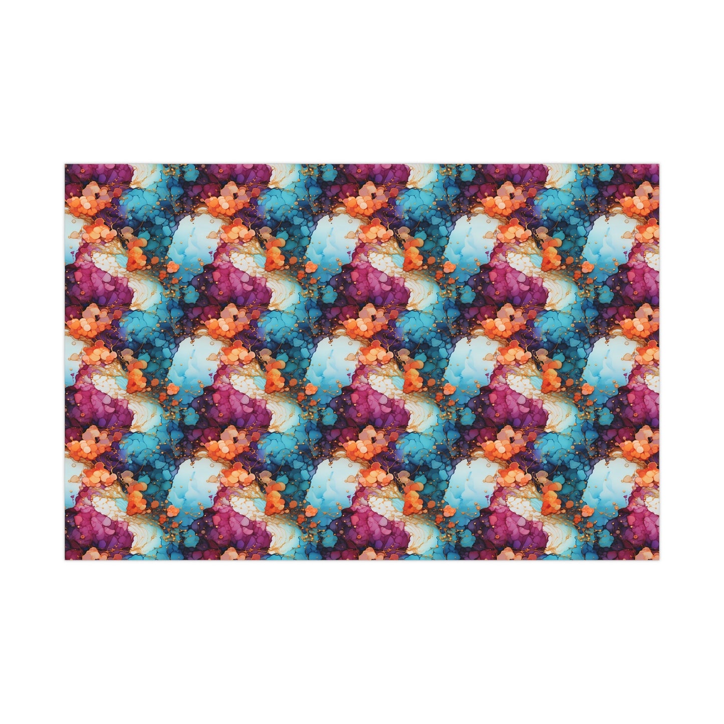 Alcohol Ink Wrapping Paper – Abstract Color Splash Gift Wrap, Vibrant Modern Art Design, Satin or Matte Finish