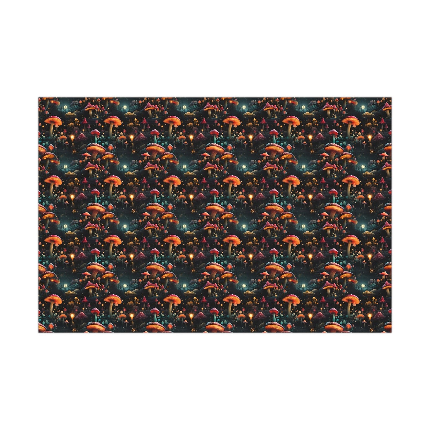 Enchanted Mushroom Wrapping Paper – Fantasy Forest Gift Wrap, Mystical Fungi Design, Available in Satin or Matte