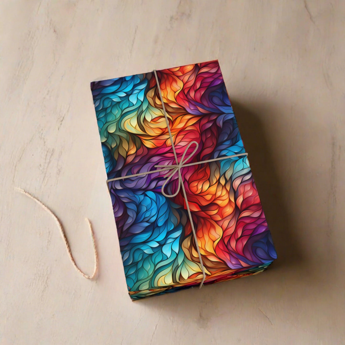 Vibrant Feather Patter Gift Wrapping Paper