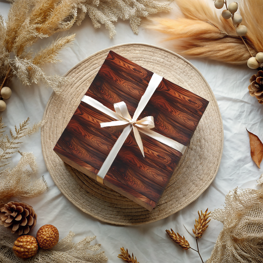 Dark Wood Grain Wrapping Paper Pattern