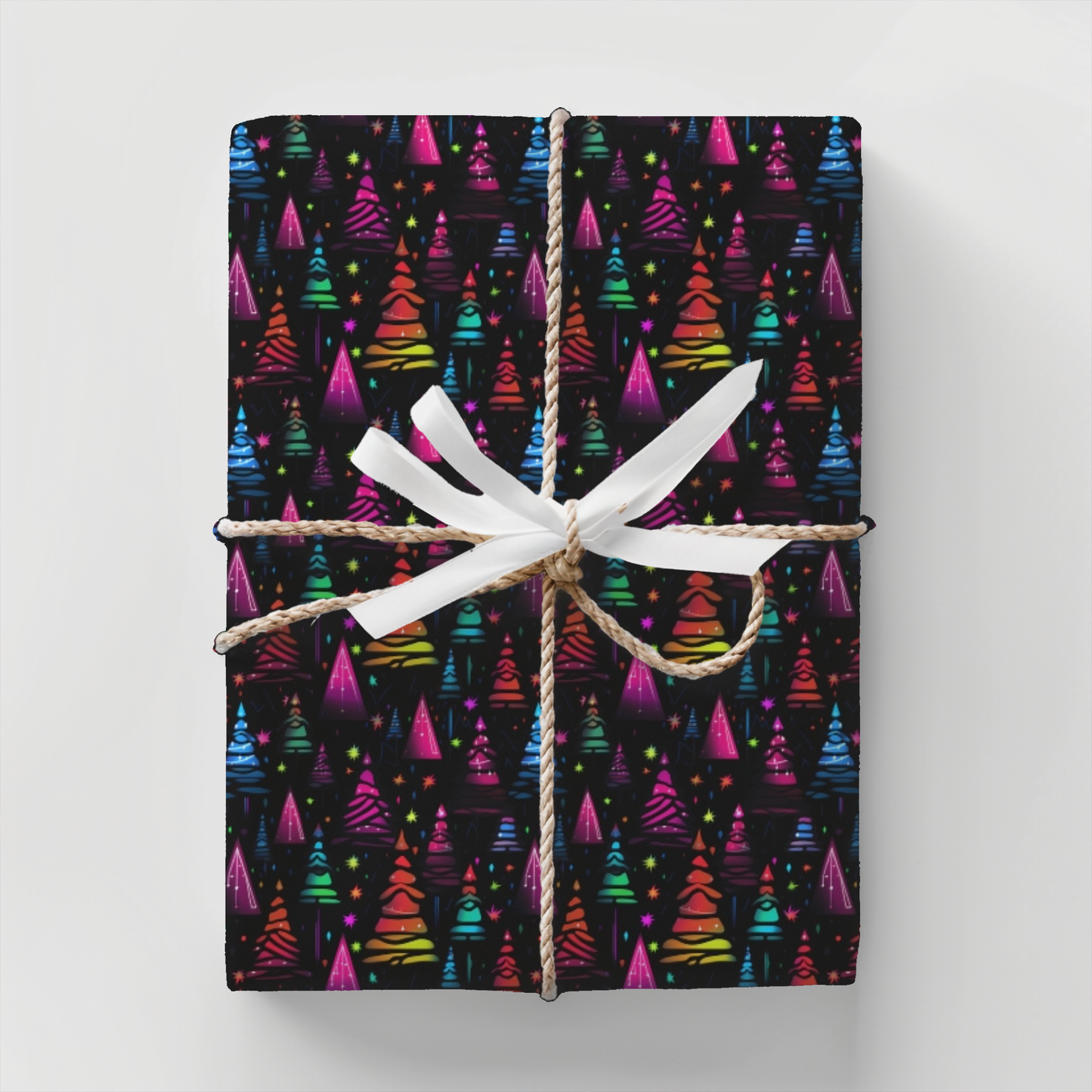 Retro Neon Forest Gift Wrap Paper