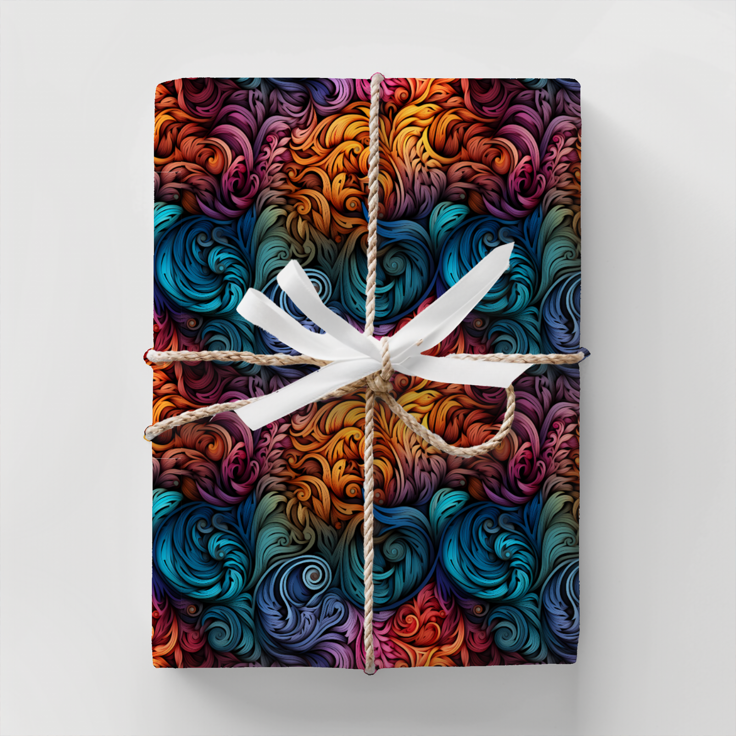 Flowing Feather Design Gift Wrapping Paper