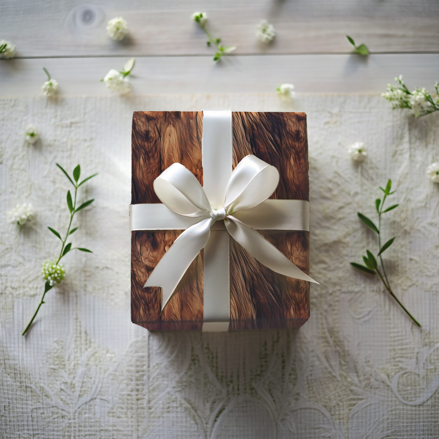 Knotted Wood Grain Gift Wrap Paper Pattern